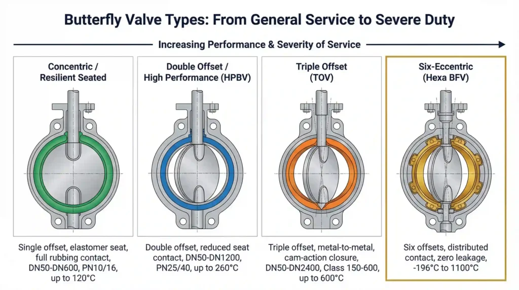Eine vergleichende Analyse von vier Arten von Absperrklappen (von allgemeinen bis zu anspruchsvollen Betriebsbedingungen).