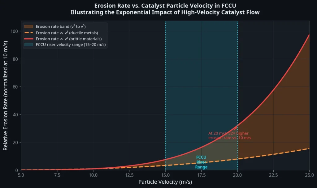 Erosion Rate vs. Catalyst Particle Velocity
