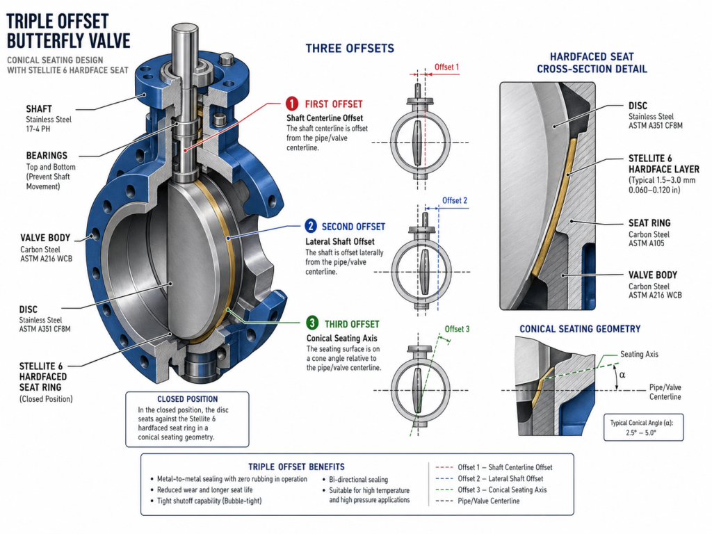 Triple Offset Valve Hardface Seat Cutaway