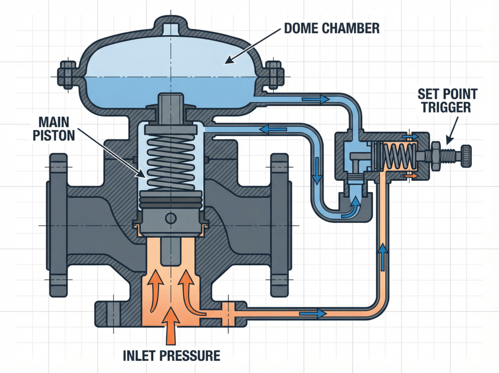Pilot Operated Valve Working Principle