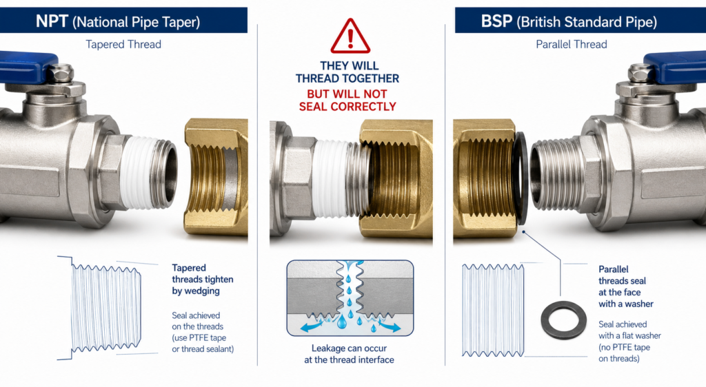 02 npt vs bsp thread compatibility
