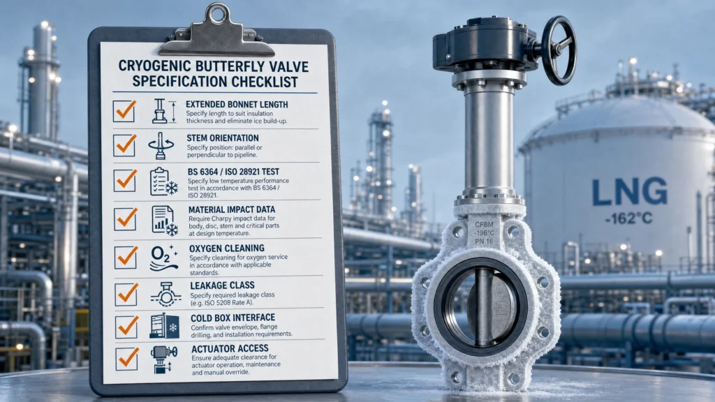 cryogenic valve specification checklist