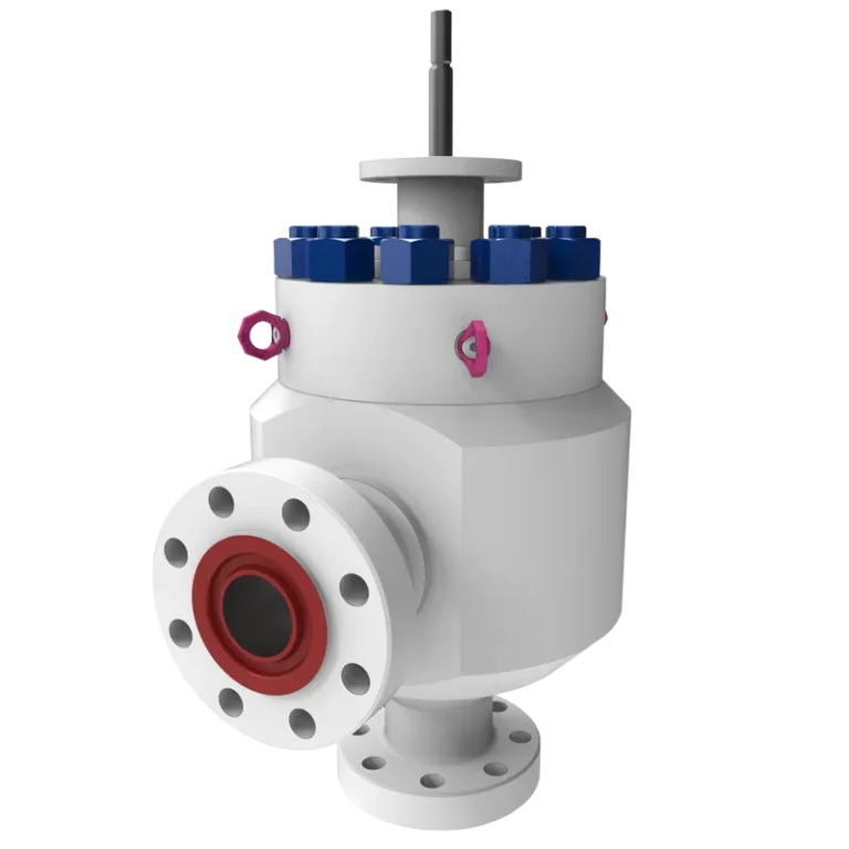 Adjustable angle choke control valves