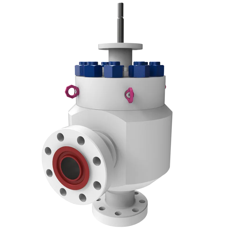Adjustable angle choke control valves